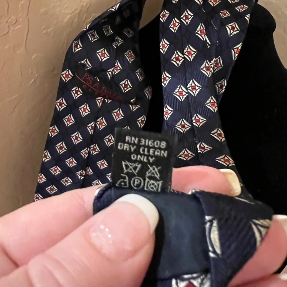 Jos A Banks Blue and Red Executive Silk Tie